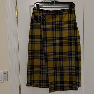 Plaid Yellow and Black Women's Skirt